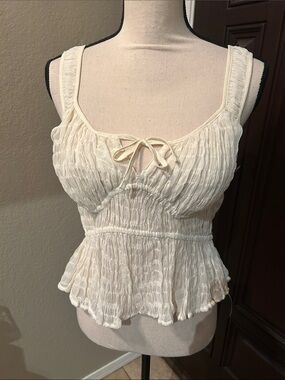 Future Collective Cream Rouged Bodice Tank